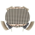 thumbnail image 1 of Fitted Round Tablecloths Table Covers 45-54in,Country Farm Star Berries Waterproof Elastic Edged Table Cloth for Kitchen Dining Holiday Party Tables Decor,Vintage Black Linen Plaid, 1 of 6