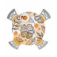thumbnail image 1 of Fitted Round Tablecloths Table Covers 45-54in,Fall Botanical Flower Leaves Sketch Waterproof Elastic Edged Table Cloth for Kitchen Dining Holiday Party Tables Decor,Ginkgo on Orange Circle Polka Dot, 1 of 6