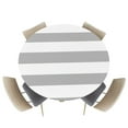 thumbnail image 1 of Fitted Round Tablecloths Table Covers 45-54in,Gray and White Striped Waterproof Elastic Edged Table Cloth for Kitchen Dining Holiday Party Tables Decor,Modern Art Stripes, 1 of 6