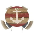 thumbnail image 1 of Fitted Round Tablecloths Table Covers 45-54in,Marine Nautical Anchor Silhouette Waterproof Elastic Edged Table Cloth for Kitchen Dining Holiday Party Tables Decor,Farm Retro Wooden Board, 1 of 6