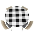 thumbnail image 1 of Fitted Round Tablecloths Table Covers 45-54in,Rustic Black and White Buffalo Checker Waterproof Elastic Edged Table Cloth for Kitchen Dining Holiday Party Tables Decor,Plaids Check, 1 of 6
