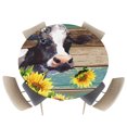 thumbnail image 1 of Fitted Round Tablecloths Table Covers 45-54in,Watercolor Farm Cow and Sunflowers Waterproof Elastic Edged Table Cloth for Kitchen Dining Holiday Party Tables Decor,Retro Bucolic Wood Plank, 1 of 1