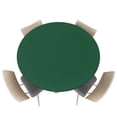 thumbnail image 1 of Fitted Round Tablecloths Table Covers 55-60in,Modern Minimalism Hunter Green Waterproof Elastic Edged Table Cloth for Kitchen Dining Holiday Party Tables Decor,St Patricks Olive Green, 1 of 6
