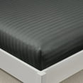 thumbnail image 1 of Fitted Sheet 1 Piece Only - 15" Inch Deep Pocket Full Size Sheets - 400 TC Egyptian Cotton Super Elastic Bottom Mattress Covers & Protectors - Deep Pocket Fitted Sheet - Dark Grey Stripe., 1 of 6