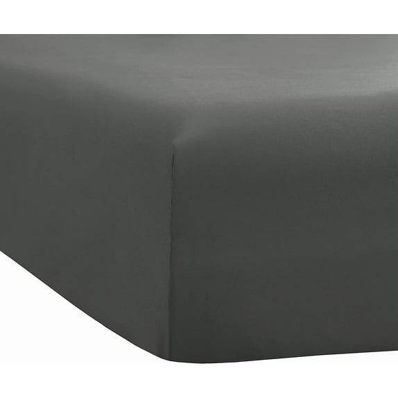 Fitted Sheet 1 Piece - 400 Thread Count & Breathable Fits Upto 12" Deep Pocket, 100% Egyptian Cotton Extra Long & All Around Elasticized Mattress Covers - Dark Grey Solid, Full Size