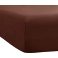thumbnail image 1 of Fitted Sheet 1 Piece - 400 Thread Count & Breathable Fits Upto 15" Deep Pocket, 100% Egyptian Cotton Extra Long & All Around Elasticized Mattress Covers - Chocolate Solid, Twin Size, 1 of 6