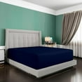 thumbnail image 1 of Fitted Sheet 1 Piece Only, 100% Egyptian Cotton, 400 Thread Count, 8" Deep Pocket Fitted Sheet - - Full XXL Size - Navy Blue., 1 of 6