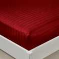 thumbnail image 1 of Fitted Sheet 1 Piece Only - 12" Inch Deep Pocket Twin Size Sheets - 400 TC Egyptian Cotton Super Elastic Bottom Mattress Covers & Protectors - Deep Pocket Fitted Sheet - Burgundy Stripe., 1 of 6