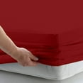 thumbnail image 1 of Fitted Sheet 1 Piece Only, 300 Thread Count, 14" Deep Pocket, 100% Egyptian Cotton, Soft and Luxury Comfortable, Easily fits in your Bed, Twin Size - Burgundy Solid., 1 of 4