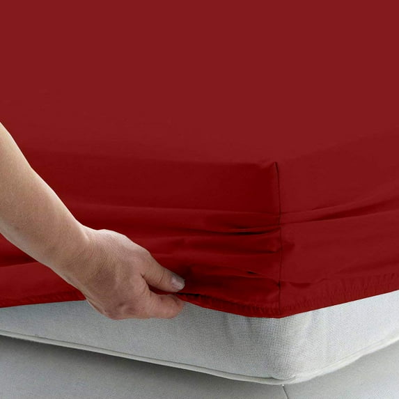 Fitted Sheet 1 Piece Only, 300 Thread Count, 8" Deep Pocket, 100% Egyptian Cotton, Soft and Luxury Comfortable, Easily fits in your Bed, Cal king Size - Burgundy Solid.