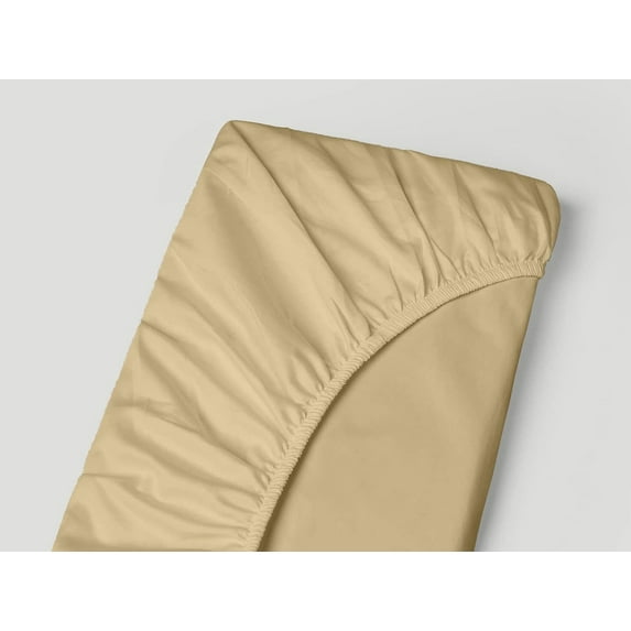 Fitted Sheet 1PC - Deep Pocket of 18" Inch Fully Elastic - 300 Thread Count 100% Egyptian Cotton Mattress Cover, Luxury Silky & Ultra-Soft Bottom Sheets - Taupe Solid, Twin-XL Size.