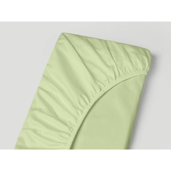 Fitted Sheet 1PC - Deep Pocket of 30" Inch Fully Elastic - 300 Thread Count 100% Egyptian Cotton Mattress Cover, Luxury Silky & Ultra-Soft Bottom Sheets - Sage Solid, Queen Size.