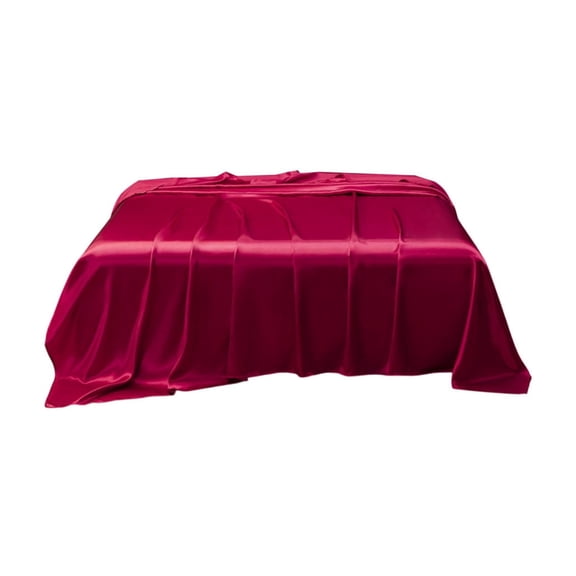 Fitted Sheet 66x88 Inch Deep Pocket Bed Sheet - Satin Sheets for Queen Size Bed - Soft Silky Polyester Bedding, Easy Care Wrinkle Resistant, Hotel Style Bottom Sheet for Bedroom Guest Room, 1 Pack