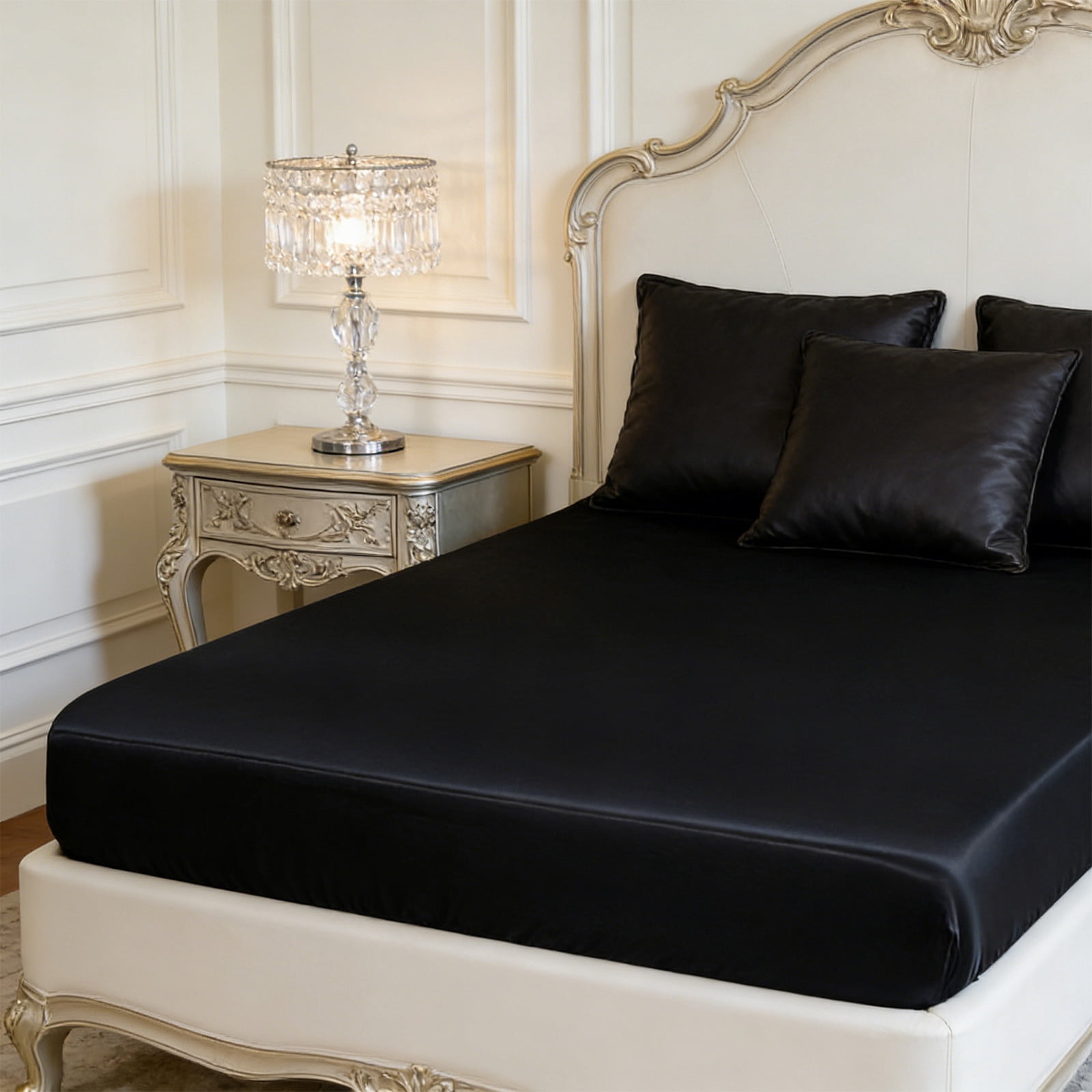 Fitted Sheet 78.74 x 59.05 Inch Stretch Bed Sheet Ice Silk Feel Mattress Cover Smooth Soft Cooling Bedding Protector for Bedroom Hotel Guest Room Sofa Couch Cover Home Sleep Mattress Topper Cover