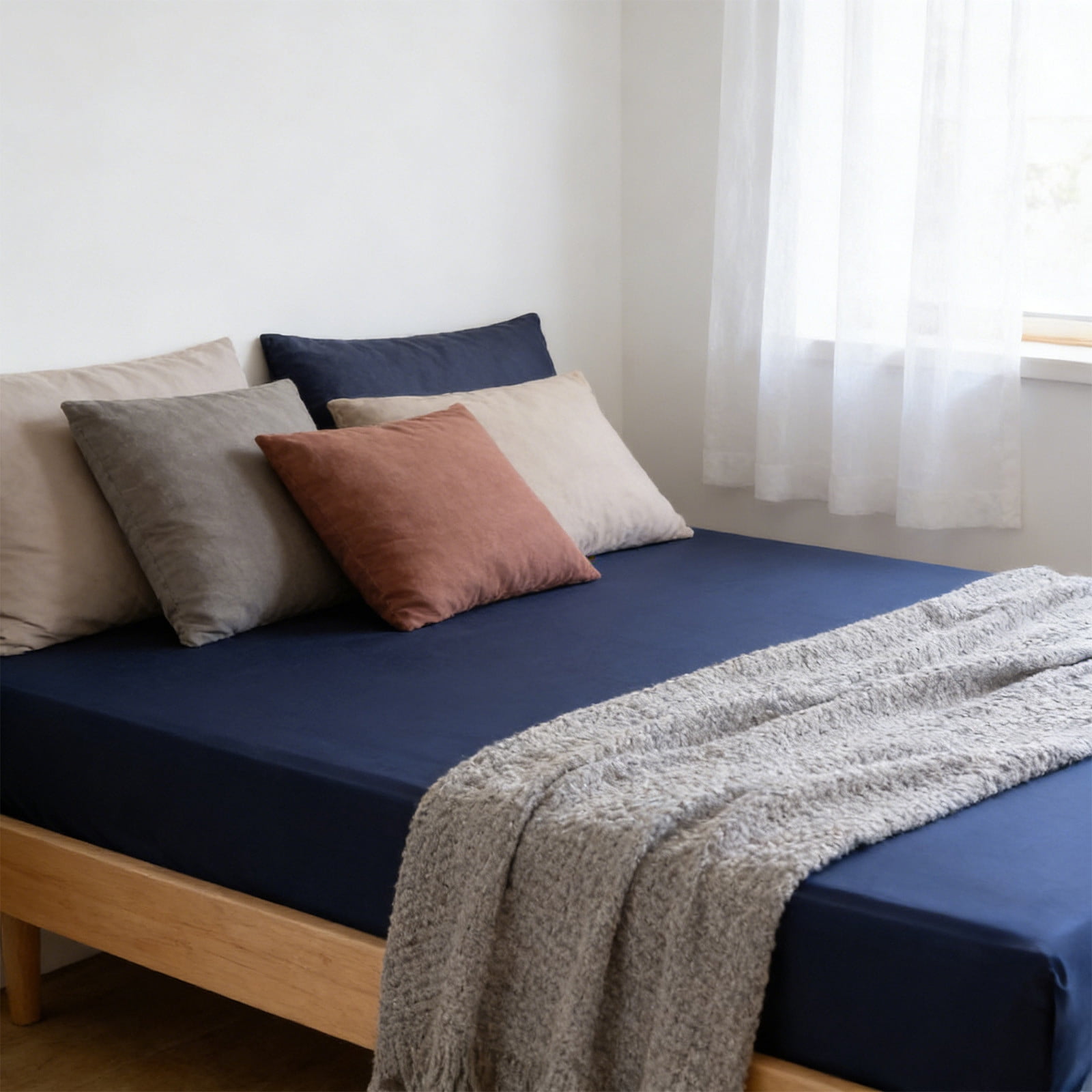 Fitted Sheet 78.74 x 59.05 Inch Stretch Bed Sheet Ice Silk Feel Mattress Cover Smooth Soft Cooling Bedding Protector for Bedroom Hotel Guest Room Sofa Couch Cover Home Sleep Mattress Topper Cover