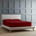 thumbnail image 1 of Fitted Sheet 800 Thread Count 100% Egyptian Cotton 1-Piece Full Size (54" x 75") Inch, 100% Long Staple Cotton Fitted Sheets, Bed Fitted Sheet fit Upto 18" Deep Pocket - Burgundy Solid, 1 of 5