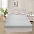 thumbnail image 1 of Fitted Sheet 800 Thread Count 100% Egyptian Cotton 1-Piece Twin-XL Size (39" x 80") Inch 15-Inch Deep Pocket, All-Around Elastic Silver gray Stripe, 1 of 5