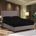 thumbnail image 1 of Fitted Sheet 800 Thread Count 100% Egyptian Cotton 3-Piece Super King Size (84" x 84") Inch, 100% Long Staple Cotton Fitted Sheets, Bed Fitted Sheet fit Upto 18" Deep Pocket - Black Solid, 1 of 5