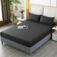 thumbnail image 1 of Fitted Sheet Black,78.74x86.61 Inch Deep Pocket,Twin Bed Fitted Sheet - Soft and Comfortable Microfiber - Fade Wrinkle Resistant, 1 of 6