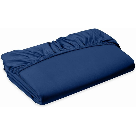 Elegant Comfort 1500 Premium Hotel Quality 1-Piece Fitted Sheet, All Around Elastic, Deep Pocket, Softest Quality Microfiber - California King Navy Blue