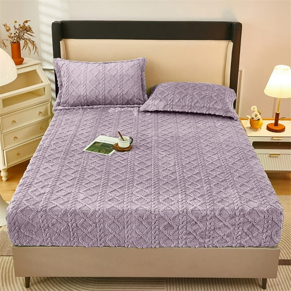 Fitted Sheet, Flannel Bedding for Cold Weather, Double-Sided Edging and 360-Degree Wrap, Home Bedroom Upgrade, for Those Seeking Comfort