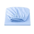 thumbnail image 1 of Fitted Sheet, Light Blue Bedding, Cooling Fitted Sheet, Deep Pocket Fitted Sheet, Cooling Mattress Protector, Stretchy Wrap-Around Dust-Proof Solid Color Ice Silk Bedding Cover, 1 of 5