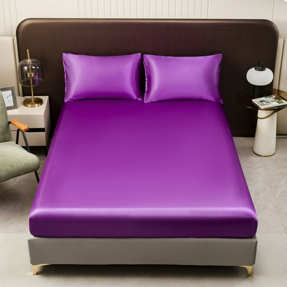 Fitted Sheet Mattress Cover | Non-Slip Fixed Full Protector | Breathable Brushed Polyester | Soft Microfiber | Fade Resistant | 203x153cm | Multiple Colors | 1 Piece