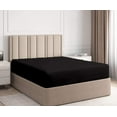 thumbnail image 1 of Fitted Sheet Only - King Size Sheets (Black Solid) 100% Egyptian Cotton Mattress Cover with 18" Inch Deep Pocket - Ultra Soft 600TC Fully Elastic - Sateen Fitted Bed Sheet., 1 of 4