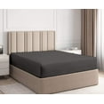 thumbnail image 1 of Fitted Sheet Only - King Size Sheets (Dark Grey Solid) 100% Egyptian Cotton Mattress Cover with 10" Inch Deep Pocket - Ultra Soft 600TC Fully Elastic - Sateen Fitted Bed Sheet., 1 of 4