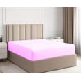 thumbnail image 1 of Fitted Sheet Only - Short Queen Size Sheets (Pink Solid) 100% Egyptian Cotton Mattress Cover with 18" Inch Deep Pocket - Ultra Soft 600TC Fully Elastic - Sateen Fitted Bed Sheet., 1 of 4