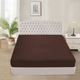 thumbnail image 1 of Fitted Sheet + Pillowcase Set 800 Thread Count 100% Egyptian Cotton 3-Piece ( 1-Fitted + 2-Pillowcase ) King Size (78" x 80") Inch 15-Inch Deep Pocket, All-Around Elastic Chocolate Stripe, 1 of 6