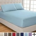 thumbnail image 1 of Fitted Sheet + Pillowcase Set, Microfiber, Wrinkle Resistant, King, Light Blue, 1 of 8