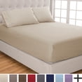 thumbnail image 1 of Fitted Sheet + Pillowcase Set, Microfiber, Wrinkle Resistant, Twin XL, Sand, 1 of 8