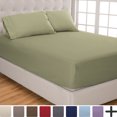 thumbnail image 1 of Fitted Sheet + Pillowcase Set - Premium 1800 Ultra-Soft Microfiber - Hypoallergenic - Wrinkle Resistant (Twin XL, Sage), 1 of 8