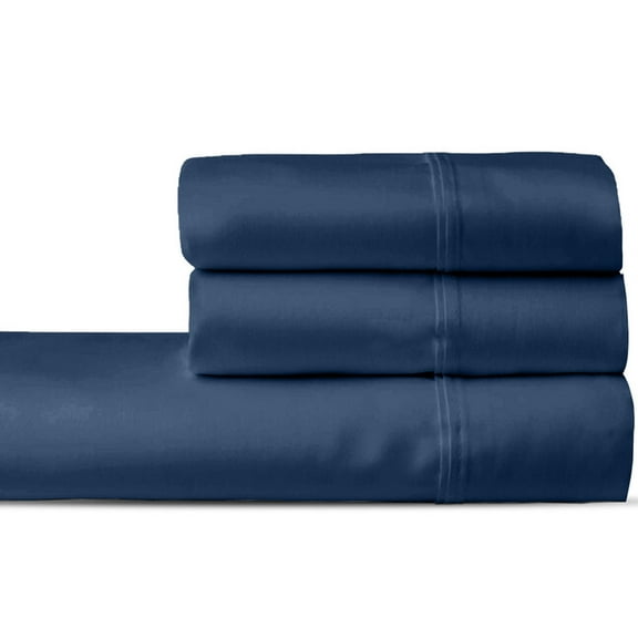 3 PC Set 1000 Thread Count 100% Egyptian Cotton, 10" Deep Pocket Mediterranean Blue, King