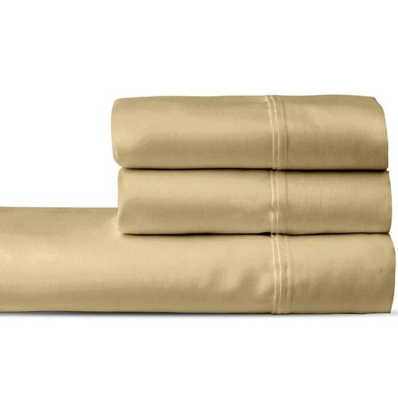 3 PC Set 1000 Thread Count 100% Egyptian Cotton, 24" Deep Pocket Taupe, Queen