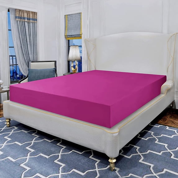 Fitted Sheet - Premium 1500 Collection - Deep Pocket - Soft Wrinkle Resistant -, California King Pink