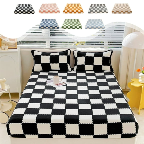 Fitted Sheet Protective Cover for Bed Mattress Pocket Fitted Sheet Winter Warm Breathable Non Slip for Care Bed Sheet Quilted Fitted Sheet Ihhddx