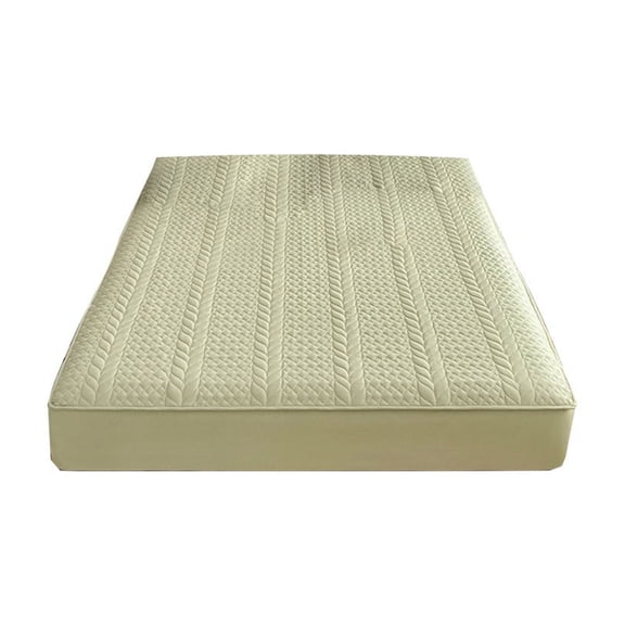 Fitted Sheet Protective Cover for Bed Mattress - Soft, Breathable, Non-Slip, Winter Warm Quilted Design for Home, Hotel, Dorm Use - 1 Pack