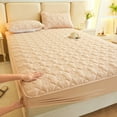 thumbnail image 1 of Fitted Sheet Queen 78.7x70.8 in Waterproof Bed Sheet Comfortable Soft Thickened Intercalated Breathable Washed Cotton Mattress Protective Cover for Single,Double and King-Size Beds, 1 of 8