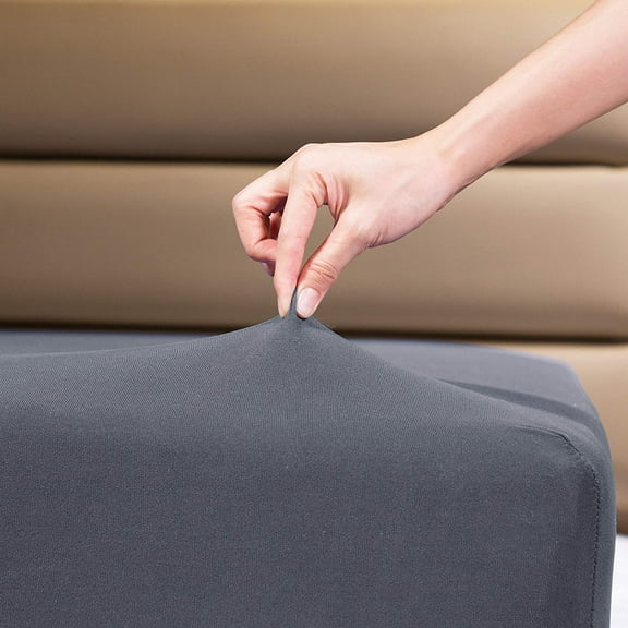 Fitted Sheet- Queen Fitted Sheet OnlyNo Flat Sheet or Pillow Shams,4 Way Stretch Micro-Knit,Snug Fit,Wrinkle Free,for Standard Mattress and Air Bed Mattress from 8 Up to 14,Gray