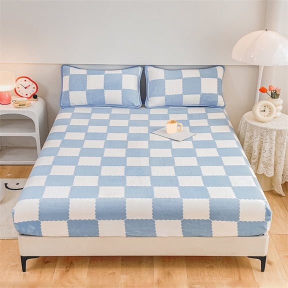 Fitted Sheet Queen Size – Deep Pocket Non slide Mattress Cover, Breathable Protective Bed Sheet for Home, 59x78 Inch