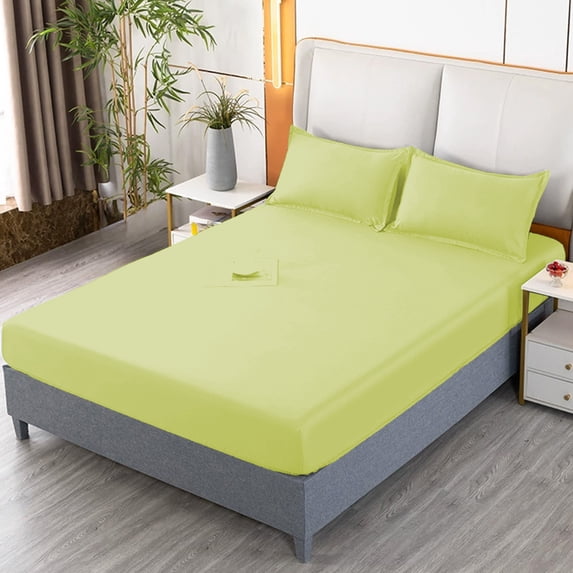 Fitted Sheet Set for Full Size Bed,Ultra Soft Brushed Microfiber Bed Sheets with Deep Pocket Fitted Sheet,Includes 2 Pillowcases,Breathable Fade Resistant Bedding Set for Home Bedroom