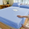 thumbnail image 1 of Fitted Sheet Set with Non Slip Elastic All Around Mattress Protector Cover Includes Pillowcases Stretch Fabric for Secure Fit Easy to Clean Soft Fiber Bedding, 1 of 6