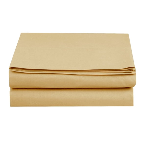 Flat Sheet ! - Set of 2 1500 TC Flat Sheet, California King Size, Gold