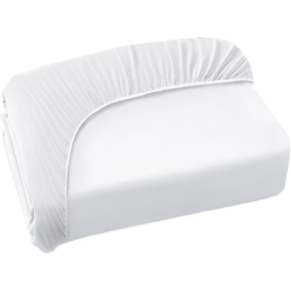 Fitted Sheet, Stretchable Breathable Cover for Mattress, White