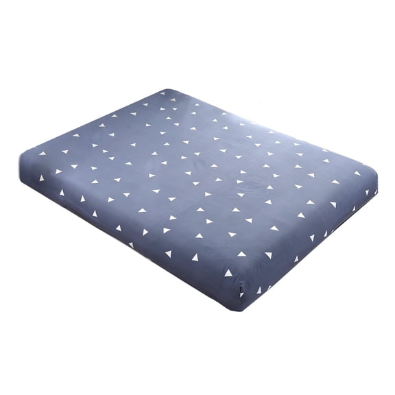 Fitted Sheet,Triangle Pattern Decorative Elastic Soft Breathable Bed Sheet for Bedroom Guest Room Hotel 78.7x70.8 Inch