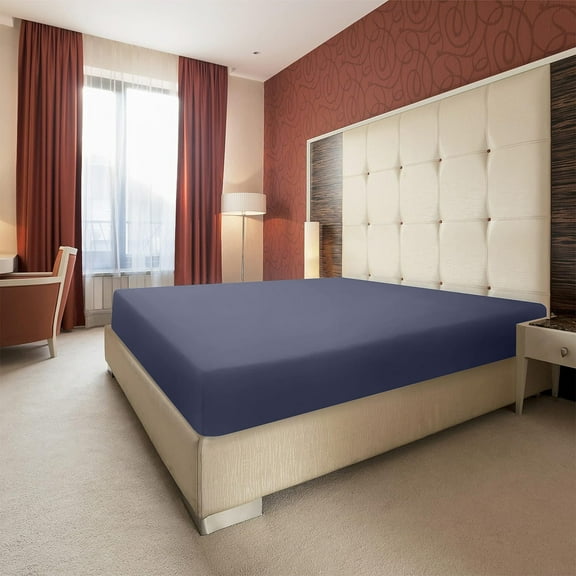 Fitted Sheet Ultra Soft Comfortable and Durable Full Size, Solid Cotton Bedsheets,Silk Sheet All-Inclusive Mattress Protector Bedroom Apartment for Adults