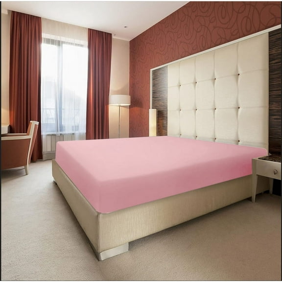 Fitted Sheet Ultra Soft Comfortable and Durable Full Size, Solid Cotton Bedsheets,Silk Sheet All-Inclusive Mattress Protector Bedroom Apartment for Adults