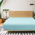 thumbnail image 1 of Fitted Sheets, 500-TC Egyptian Cotton, Full (54" x 75") Size Fitted Sheet, 1-PC Fitted Sheet Only, Full Size Size Fits 16-18" Deep Pocket Sheets, Aqua Blue, 1 of 4